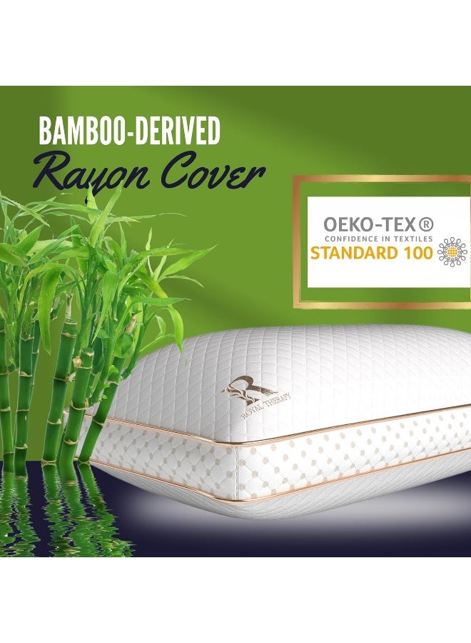 Royal Therapy 2-Pack Queen Memory Foam Pillow, Adjustable Shredded Odor-Free Pillow for Neck & Shoulder Pain Relief, Support for Back, Stomach, Side Sleepers, AirFlowPRO - Image 4